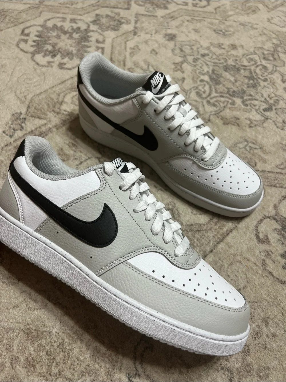 Nike Court Vision Low sneakers Grey Fog/White/Black size 8.5 men or 10 women’s